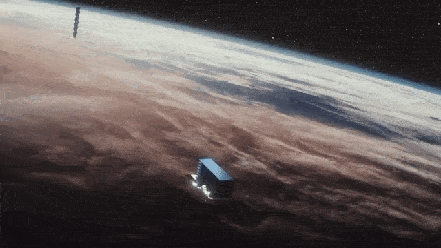 星链卫星展开 来源SpaceX.com